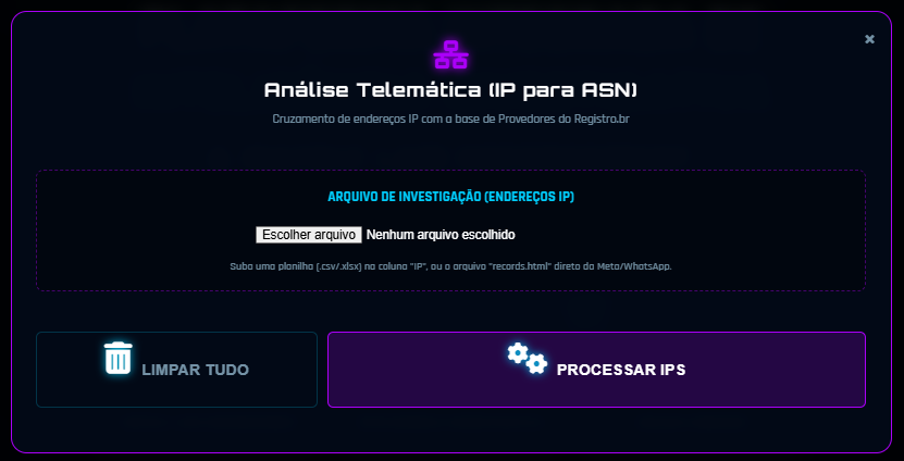 IP Intelligence Tool - Resultados e Correlação Registro.br